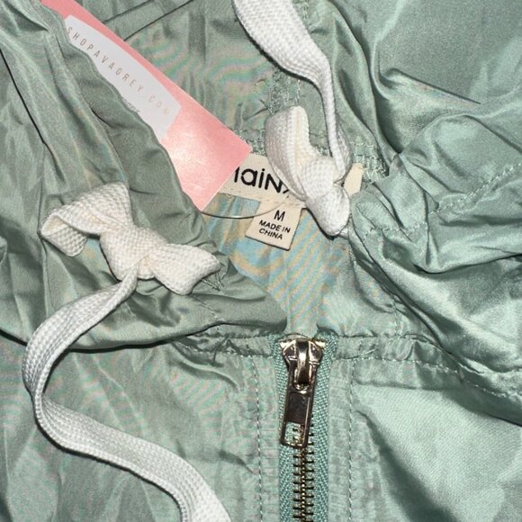 Mint Green Windbreaker Rain jacket Hoodie - Picture 7 of 11